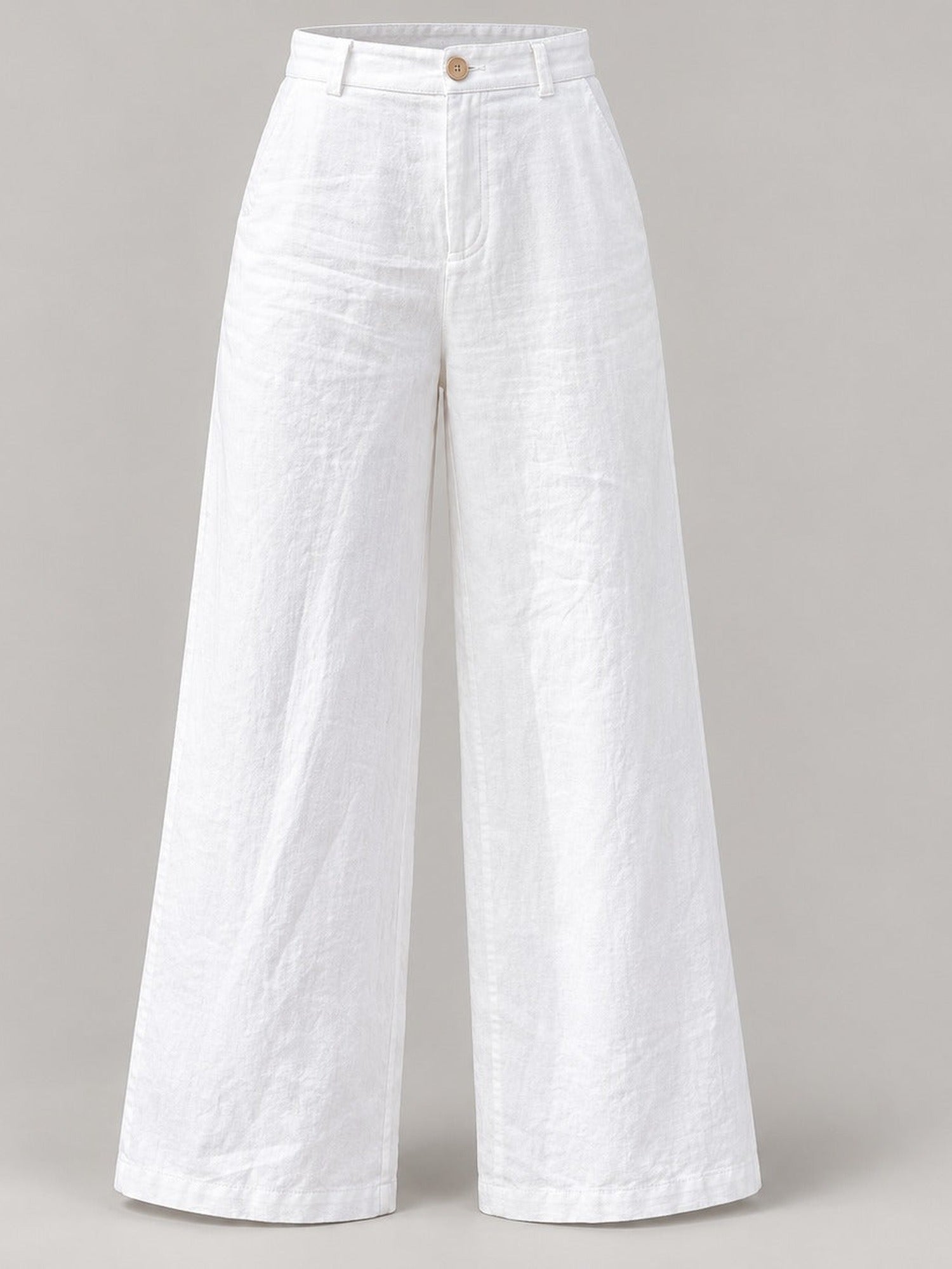 100% Cotton High-Waist Wide-Leg Trousers – Women – studio